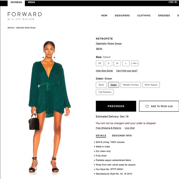 retrofete gabrielle robe dress green
